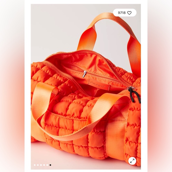 Free people Movement Quilted Duffle Bag. NWOT. Tangerine - Picture 6 of 6
